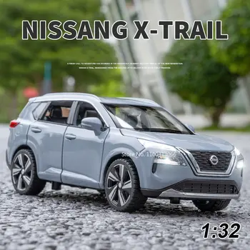 1:32 Nissan X Trail Model De Masina Turnat Sub Presiune, Metal Trage Înapoi Colecție De Mașini De Jucărie Cu Sunet De Lumină 6 Uși Pot Fi Deschise Pentru Copii Cadouri Imagine