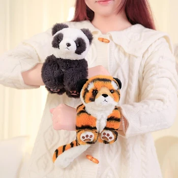 1 buc Animal Minunat Palmă Snap Wrap brățară Brățară Bunny Panda, Tigru Raton Pluș Mână Inel Bratara Copii Jucarii Cadou Frumos Imagine