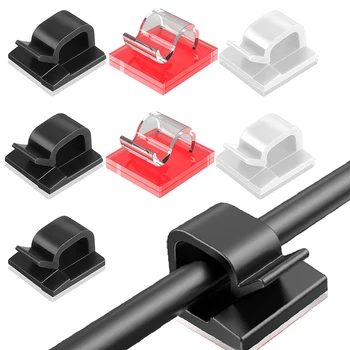 10/20/50PCS Cablu Organizator Clipuri de Gestionare a Cablului Cablul de Sârmă Suport de Încărcare USB de Date Linie de Bobinare Montat pe Perete Cârlig Imagine