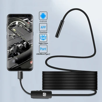 1080P/640P Endoscop USB Camera de Control 3-în-1 USB/Micro USB/Tip-C Endoscop Camera Endoscop cu 5 LED-uri pentru Samsung Huawei Imagine