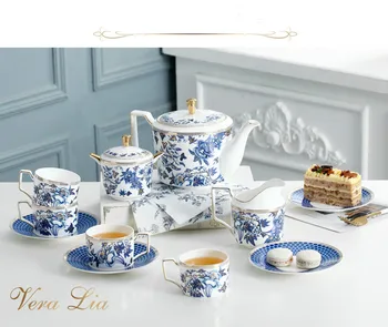 11 Bucată de Os Europene Set de Ceasca Cafea High-end de Lux Elegant Acasă Ceramice engleză după-Amiază de Ceai Negru Ceai Set de Ceai Imagine
