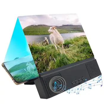 12 țoli Ecran 3D Lupa Filme cu Ecran Amplificator Telefon Mobil de Mărire Cu Difuzor Bluetooth Suport de Telefon lupă de ecran Imagine