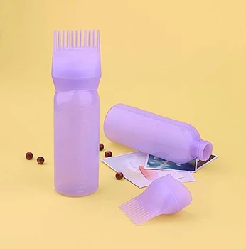 120ml Multicolore de Plastic, Vopsea de Păr Reîncărcabile Flacon Aplicator cu Pieptene de Distribuire Salon de Colorare a Părului de Coafură Instrument de Styling Imagine
