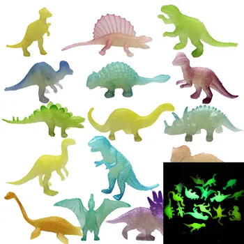16pcs/sac Mini Luminos Dinozaurii Stralucesc In Intuneric Dino Toys Trata Petrecere de Aniversare pentru Copii Favoruri Fată Băiat Cadouri Bunatati materiale de Umplutură Imagine