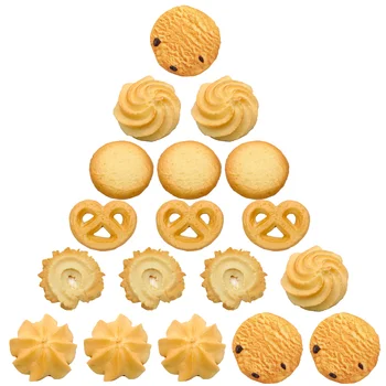 18 Buc Cookie-Uri Model Biscuit Modele De Ciocolată Realiste De Alimente Pentru Copii, Jucării Produse De Panificatie Ornamente Decor Simulat Împodobesc Simulare Imagine