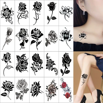 1buc-Negru Fata Cool Pasăre care Zboară de Unică folosință Impermeabil Tatuaj 3D Autocolant Femei Sexy Încheietura mâinii Tatuaj Body Art Tatuaj Temporar de Hârtie Imagine
