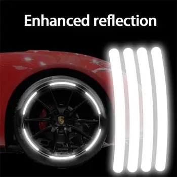 20/40Pcs Benzi Reflectorizante Auto Motociclete Butuc Roata Autocolante Auto Styling Siguranță Decal Autocolant Auto Moto Decor Decalcomanii Accesorii Imagine