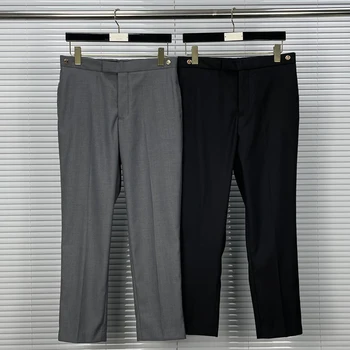 2023 Moda TB THOM Marca Formală Pantaloni Barbati Casual Pantaloni Costum Barbati Business Solid Primavara Toamna Pantaloni de Lână Imagine