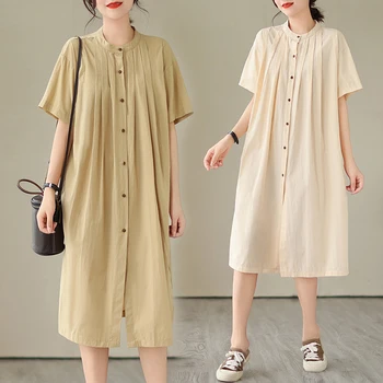 2023 New Sosire Stil Japonez Renunță Singur Pieptul Fata Dulce Bumbac Chic Bluza de Vara Rochie de Moda pentru Femei Rochie Casual Imagine