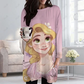 2023 Primăvara și Toamna petrecere a timpului Liber pentru Femei Purta Disney Frozen Elsa, Anna Model 3D de Imprimare tricou cu Maneci Lungi pentru Femei de Moda de Top Imagine