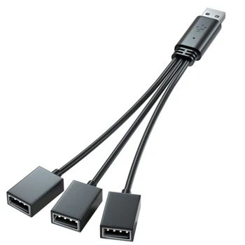 3 în 1 USB Splitter Adaptor pentru Încărcare și Transfer de Date Perfect pentru Mașină și Putere de a Călători în Extensie Adaptor Cablu Imagine