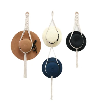 3Pcs Pălărie de Cowboy Titularul Stil Boem țesute Manual suport Palarie, Reglabil Pentru Decor de Perete, se Potrivește cu Boruri Largi Pălărie de Organizator Imagine