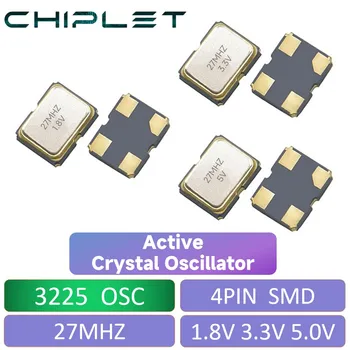 5pcs SMD 3225 Active Oscilator cu Cristal 27MHZ 1.8 V, 3.3 V, 5V OSC 4Pin 2532 2.5*3.2 3.2X2.5MM 27M 4P Imagine