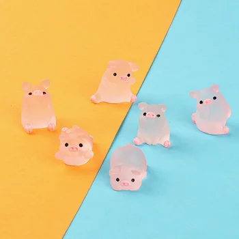 6Pcs Mini Porc Papusa in Miniatura Elemente casă de Păpuși, Miniaturi Rășină de Desene animate de Porc Miniaturi, Figurine DIY Cadouri lucrate Manual Accesorii Imagine