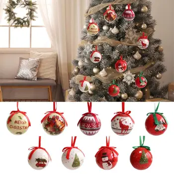 8cm Crăciun Minge Minge Spumă Ornamente Decorative Mingi de Set Pentru Copac Xmas Decor de Vacanță Cârlige Incluse Pentru Fotografie Prop Imagine