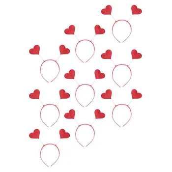 9 Buc Inimă Roșie Bandă în formă de Inimă Benzi Copil Decoruri Fete Dragoste sex Feminin Petrecere Cercuri Minunat Rășină de Păr Miss Tiara Imagine
