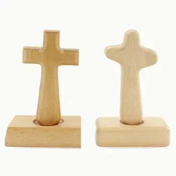 Acasă Decor Portabil Cruce De Lemn Cadou Creștin Fag Masina Acasa Decor Birou Rugăciune Suport De Lemn Cu Magnet Nu Se Încadrează Imagine