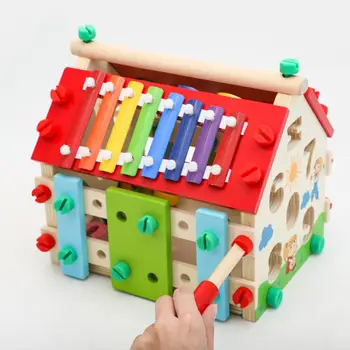 Activitate muzicala Cub de Jucărie Senzorială Jucarie Centru de activitati pentru Copii, Cadou de Ziua de nastere Imagine