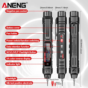 ANENG A3005A/B Multimetru Digital Inteligent Senzor Pen Secvență de Fază Tester de Tensiune AC Metru Non-Contact Voltmetru Instrument Imagine