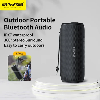 Awei Y669 în aer liber Bluetooth 5.0 Difuzor Portabil Caseta de Sunet de Super-Putere 3D Stereo Sunet Surround de Interconectare Boxe Imagine