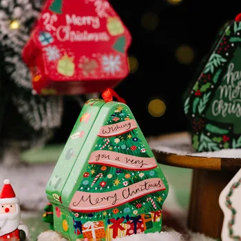 Cadou de crăciun Cutii de Ambalaj de Desene animate de Imprimare Cadou de Crăciun Organizator Borcan Ornament Decor Festiv pentru turtă dulce Cookie-uri de Ciocolată Imagine