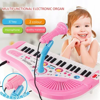 Copii Electronice Tastatură de Pian pentru Copii Microfon Instrument Muzical Jucarii Jucărie de Învățământ pentru Copii Fată Băiat de Educație Muzicală Imagine