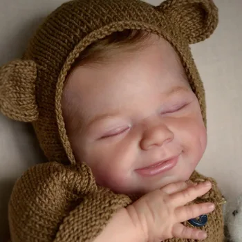 Corp plin Silicon Moale Vinil Baby Dolls 19 Inch aprilie Băiat/Fată 3D Pictat Bebe Renăscut Rădăcini de Păr Copil Cadou de Muñecas Renăscut Imagine