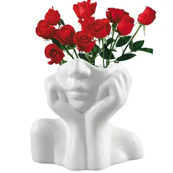Corpului Ceramic Vaza De Flori Fata Vaza Feminin Forma Artistică Vaza De Flori Cifrele De Plantat Iarbă Corpul Uman Vaza Ceramica Artizanat Pentru Acasă Imagine