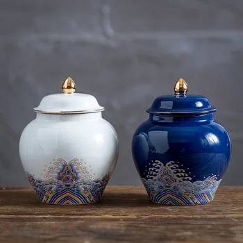Creative Ceramica Lotus Val de Ceai din Ceramica Borcan de Umiditate-dovada Sigilat Sticla de Stocare de uz Casnic Capacitate Mare de Bomboane de Stocare Borcan Acasă Imagine