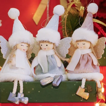 Decor de crăciun pentru Acasă Drăguț de Crăciun de Pluș Înger Papusa Pandantiv Pom de Crăciun Agățat Ornamente de Anul Nou Natale, Navidad Cadouri Imagine
