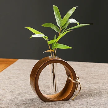 Din lemn de Bambus, Flori de Ghiveci cu flori Vaze Acasă DIY Decorare de Înaltă Calitate Vintage Handmade Naturale de Masă Bonsai Imagine