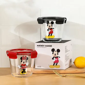 Disney Anime Mickey Mouse Minnie Mouse Desene animate Pahar de Prânz Cutie cu Capac de Fructe Prânz Cutie Rotunda Cuptor cu Microunde Supa Cutie Cadou Imagine