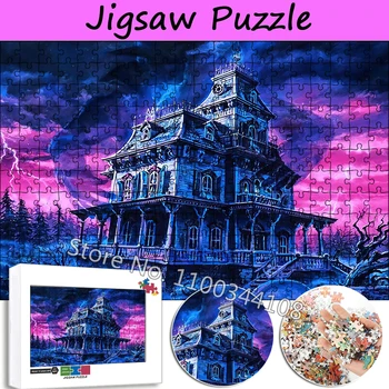Disneyland Haunted Mansion Puzzle 1000 Piese Groază Disney World Vedeniile Puzzle-Uri Din Lemn Adult Decompresie Joc Imagine