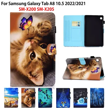 Drăguț Pictat Piele PU Stand Funda Pentru Samsung Galaxy Tab A8 2021 10.5