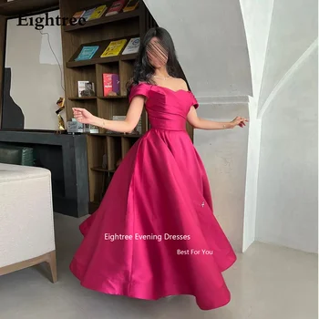 Eightree Epocă Fuchsia Rochie De Bal De Pe Umăr Satin Abendkleider Dubai Vestidos De Fiesta Elegantes Para Mujer 2023 Imagine
