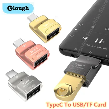 Elough USB de Tip C, Cititor de Carduri OTG Adaptor USB de Tip c Telefon Extern de Memorie TF Card Flash Drive Adaptor Pentru Laptop Samsung Xiaomi Imagine