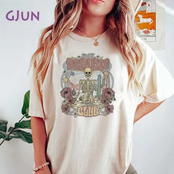 Femei Bumbac T-shirt de Moda Visător CluApricotGraphic Camasi de Vara Maneca Scurta Femei Tee Topuri Femei Tricou Haine Imagine