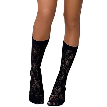 Femei Dantelă Ciorapi Plasă Vrac Șosete Sexy Glezna Șosete Pentru Femei de Mătase Neagră fără Sudură de Înaltă Șosete de Compresie Confortabil Calcetines  Imagine