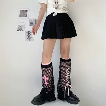 Femei Drăguț Încălzit de Picior Model de Cruce Genunchi Șosete Mari Boot Mansete Japonez Harajuku Kawaii Șosete Lungi Imagine