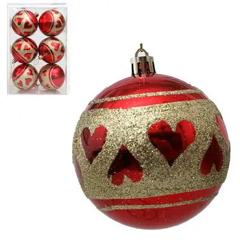 Festiv Set Ornament Agățat Bile de Crăciun Incasabilă de Crăciun Bile de Brad 6 Buc Decoratiuni cu Diferite Strălucitor Pudră Imagine