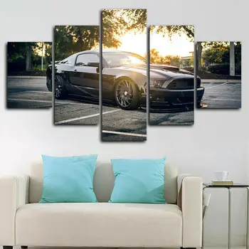 Ford Mustang Shelby Super Masina Sport 5 Panoul de Imprimare Canvas Wall Art Decor Acasă HD Imprimare Poster Imagini Înrămate 5 Bucati Imagine