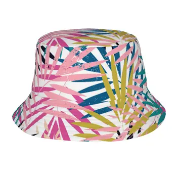 Frunze de palmier Bucket Hat pentru Barbati Femei Pescar în aer liber, de Vară, Călătorie Drumeții Capace Imagine