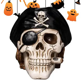 Halloween Craniu Piggys Banca Cranii, Schelete Decor Statuie Numerar Monedă Piggys Bănci Craniu Pirat Forma De Schelete Decor Statuie De Numerar Imagine