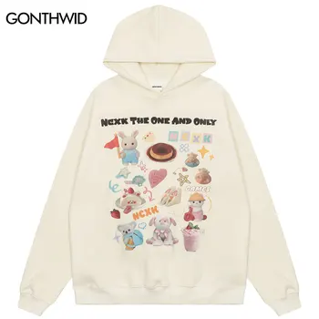 Harajuku Hanorac Streetwear Hip Hop Amuzant Drăguț Grafic Print Hoodie Y2K Oameni de Moda Liber Casual Pulover Hoodies Imagine