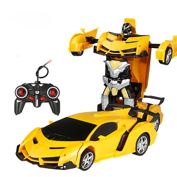Jucarii copii 1:18 de la distanță de control de deformare masina, un singur buton de deformare robot, control de la distanță jucărie electrică Kart racing Imagine