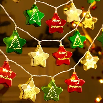 Led-uri de Crăciun Bile Șir de Lumini Alimentat de la Baterie Fulg de nea Bile Ghirlanda Zână Iluminat DIY de Crăciun Copac Decoruri Pandantive Suspendate Imagine