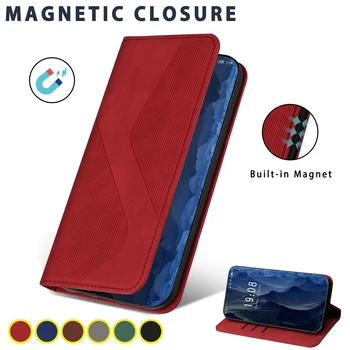 Magnetic Carte din Piele Caz Pentru Samsung Galaxy M53 M33 M52 5G M13 Lite 4G M536 M336 M135 M12 Coque Suport Flip Cover Portofel Imagine