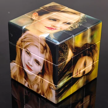 Magnetic EMMA WATSON Imprimare 3D Cub Magic Geometrie Verticală Vrac Decompresie Jucărie de Învățământ Deformare Puzzle Imagine