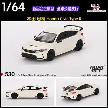 MINI GT 1:64 Honda Civic R 2023 FL5 Colecție de turnat din aliaj de decorare auto jucarii model Imagine
