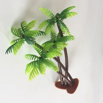Mini Plastic De Nucă De Cocos Palmier In Miniatura Ghivece De Plante Bonsai Ambarcațiuni Frunze De Fals Ghivece De Plante Casa Gradina Decoratiuni De Amenajare A Teritoriului Imagine